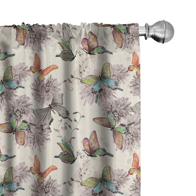 Paire de rideaux semi-transparents avec passe-tringle Butterfly, 28 po x 84 po