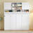 Queen Bed Of White, Wall - Mounted With Stripes, Large Storage, And 6 8 Inch Mattress Compatibility White Size Decorative Panels, Functional 600 Lbs Support