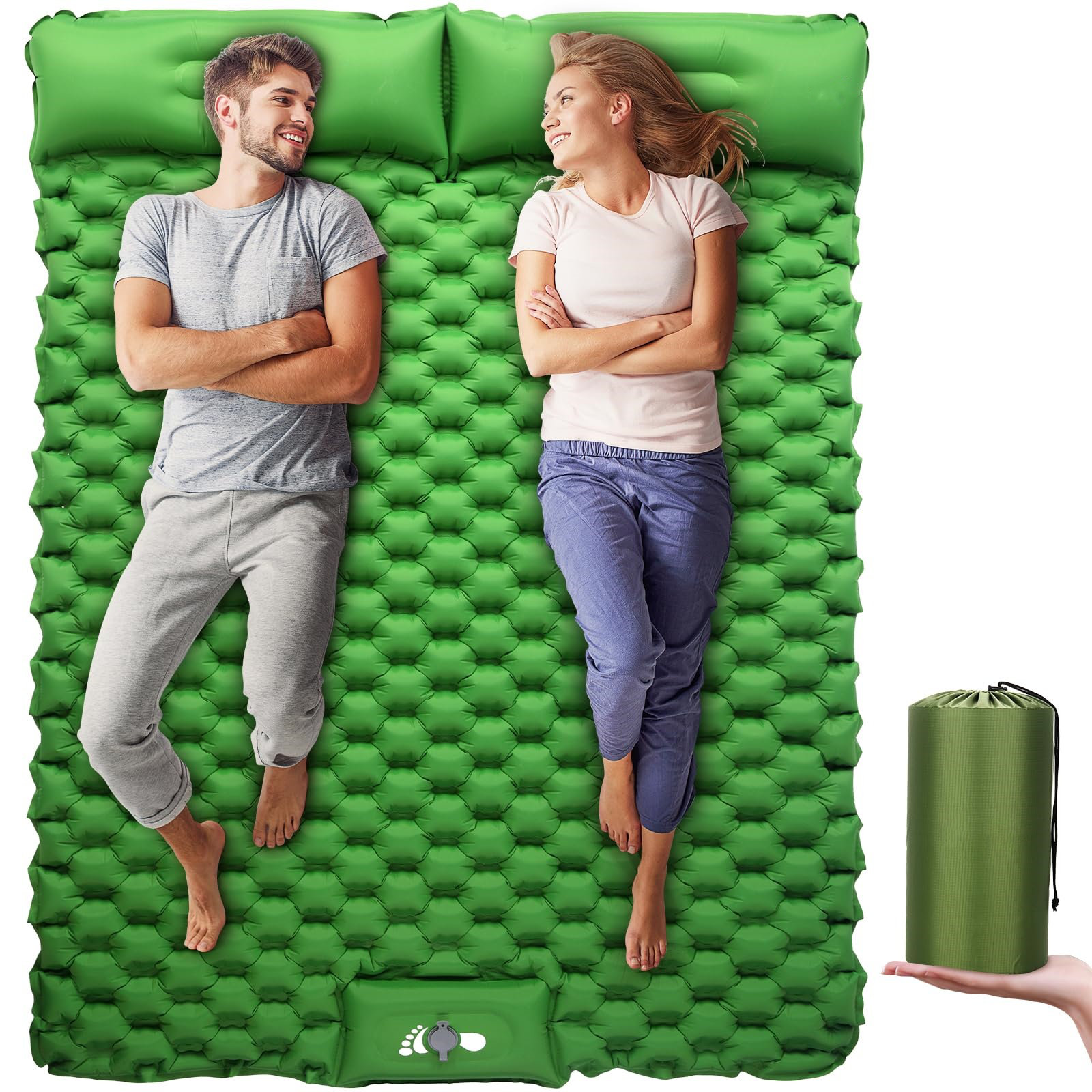 Tapis De Couchage Gonflable Ultra Léger POWERLIX – Confort Camping Randonnée – Sac Gonflage Inclus
