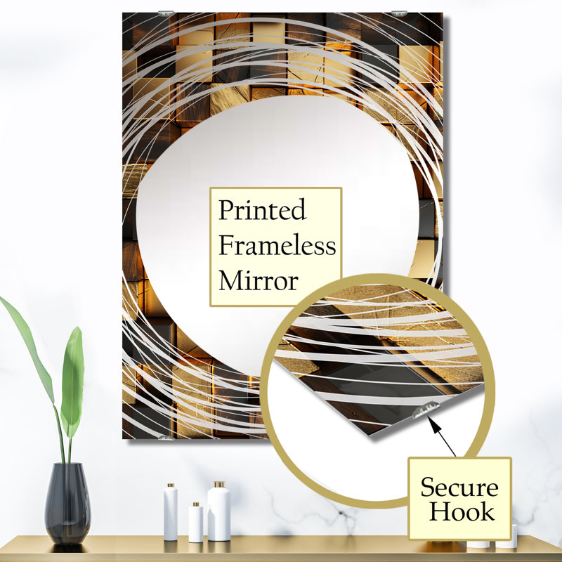Gielarowski - Miroir mural géométrique abstrait MIR137080, 40 po x 30 po
