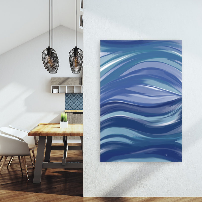 Reproduction d'art fluide, vagues océaniques abstraites modernes, océan serein, H 60 po x l 40 po