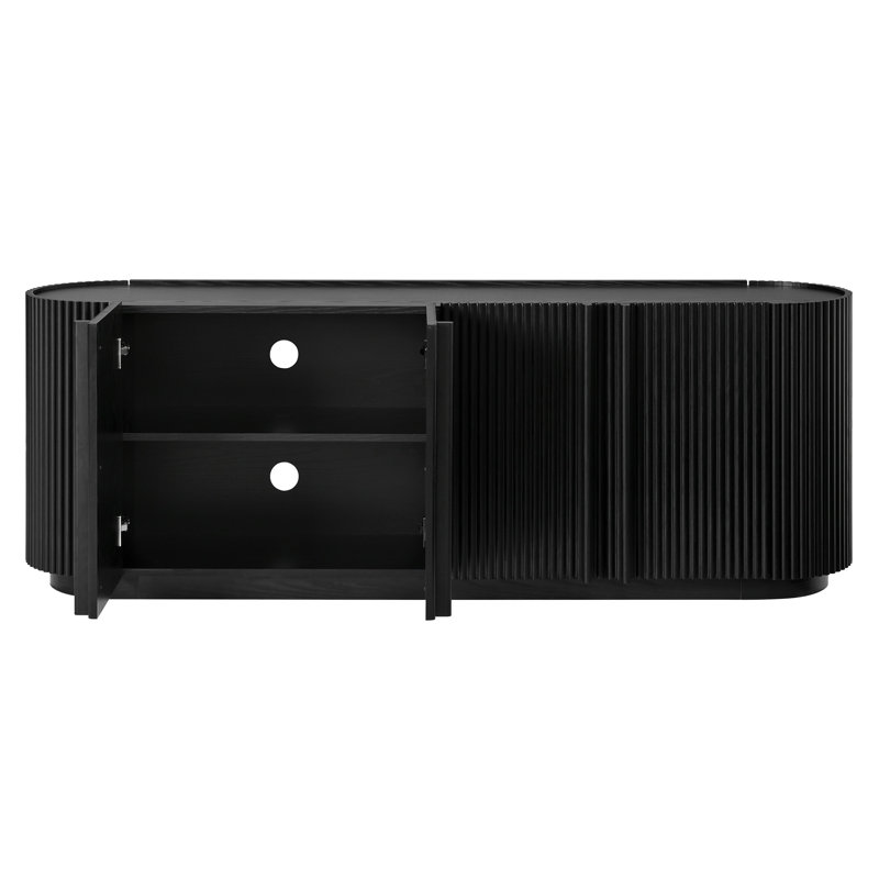 Meuble télé 66,9 po Mid-Century, Noir