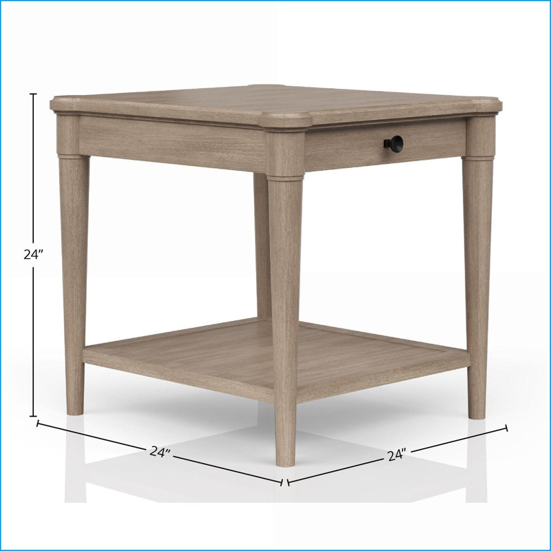 Table basse transitionnelle décontractée au fini sable pour salon avec tablette de rangement et amp; Tiroir