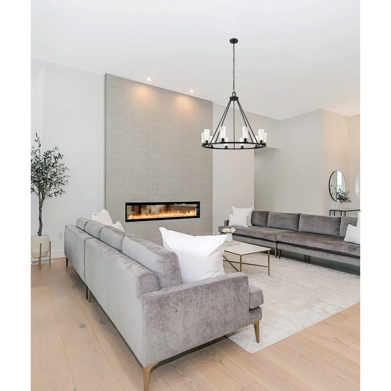 Esma 10 Light Chandelier, Matte Black, 28'' H x 46'' W x 46'' D