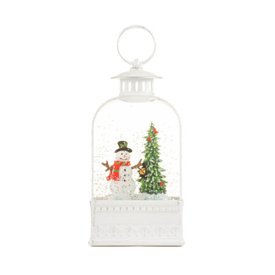 White Lantern LED Snow Globe