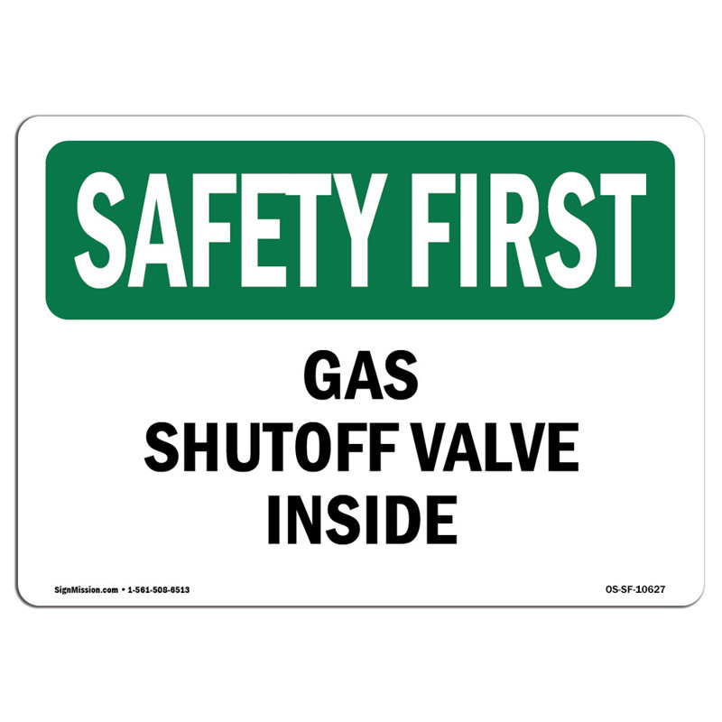 Safety First Sign, 12" H x 18" W x 0.1" D