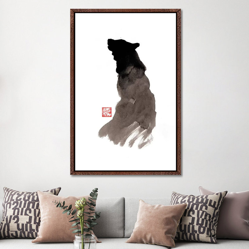 Crying Wolf by Péchane - Print on Canvas, Classic Brown Wood Framed, 152.5 cm H x 101.5 cm W