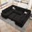 Shavera Velvet Large U-Shaped Sectional Couch Convertible Oversized Sofa Bed Sleeper-607968779