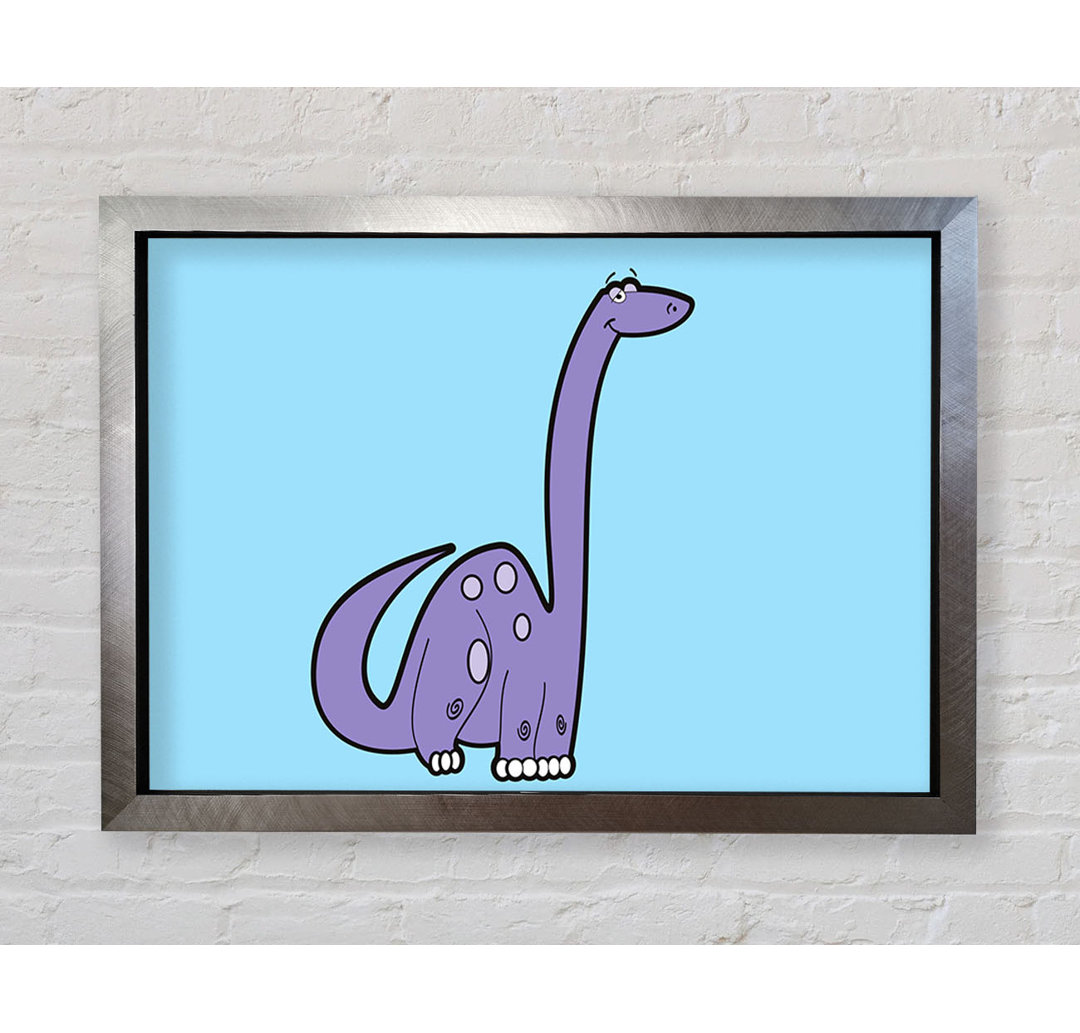 Gerahmtes Leinwandbild Tall Dinosaur Baby Blue