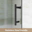 Porte de douche à cadre pivotant en aluminium avec système de fermeture magnétique 56-60 "x H 71" au fini noir mat-118307317