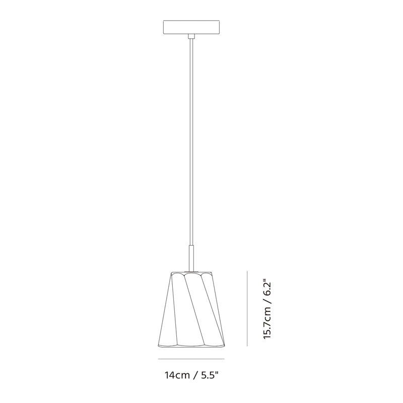 Luminaire suspendu conique à 1 lumière Williamson, H 78,7 po x l 4,9 po x P 4,9 po