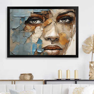 «Paint Collage African Woman I», reproduction d'art sur toile