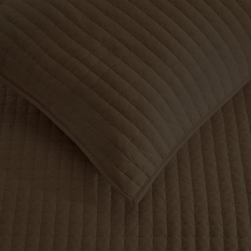 Wonderful 100% Cotton Jersey Quilt Set, Queen Quilt + 2 Standard Shams, Dark Olive