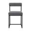 Ensemble de deux chaises d'appoint de salle à manger rembourrées en polyester gris et noir-1365709033-1365709034