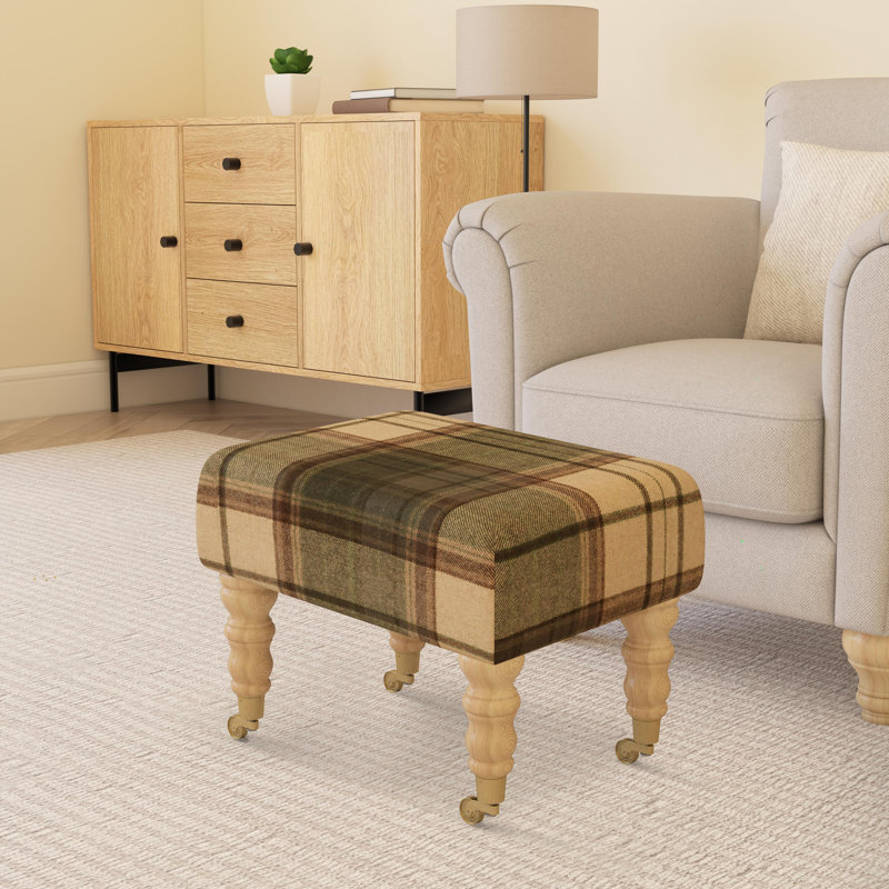 Manufactured Wood Accent Stool, Natural, Olive Green
