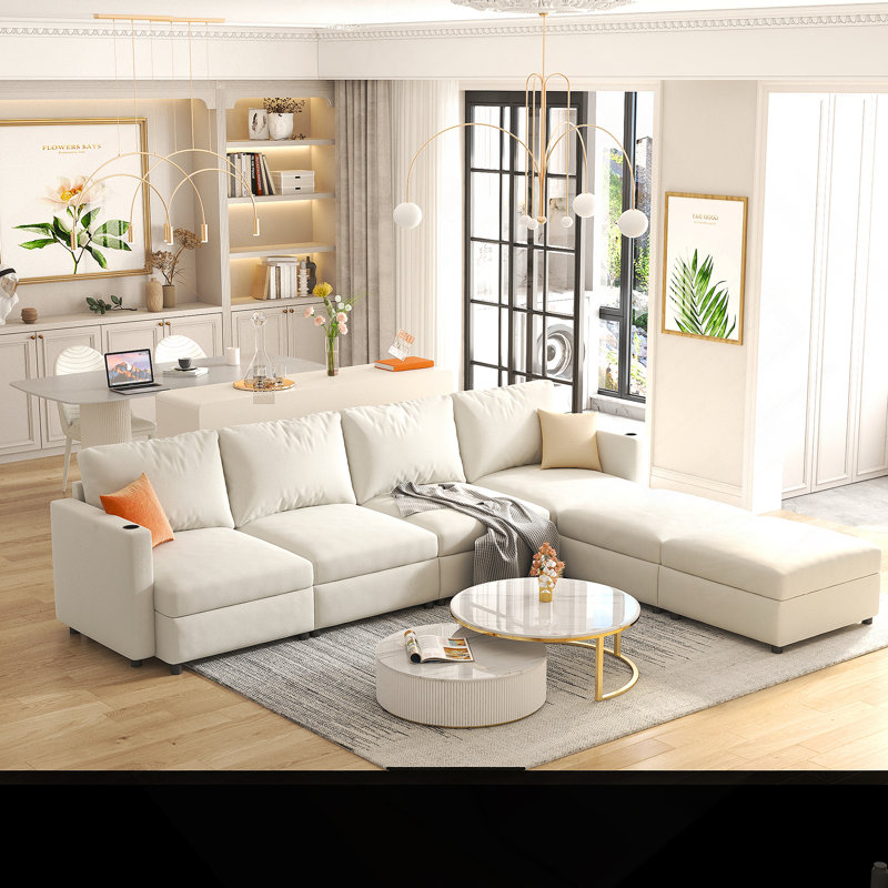 Grand canapé modulaire moderne, canapé modulaire en U avec fonction de rangement