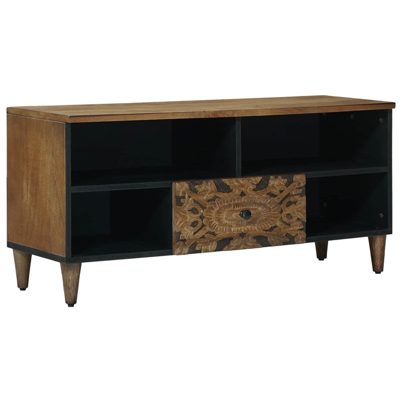 Unfinished TV Stand for TVs up to 49" with Fireplace Included