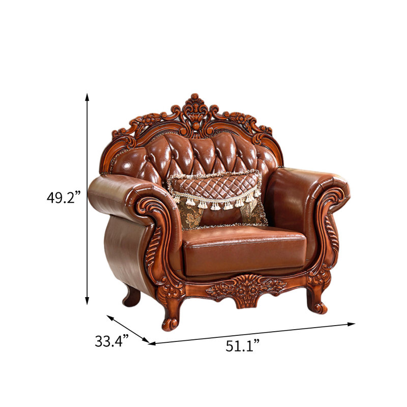 Chaise en cuir massif de style européen de qualité supérieure