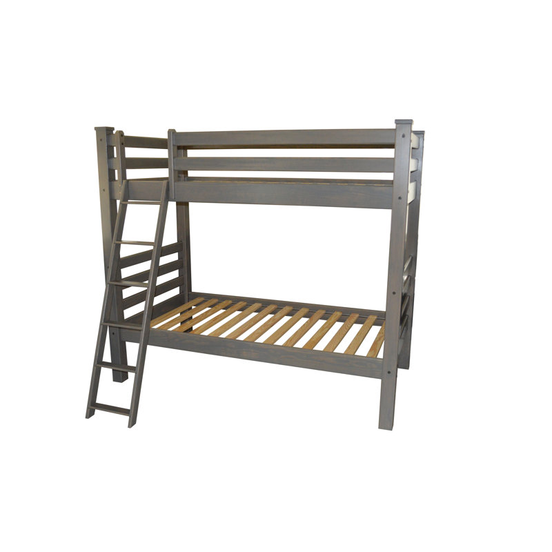 Lit standard en bois massif Jahvon, Simple, Gris