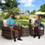 Ensemble de mobilier d'extérieur 3 pièces, brun-137620293
