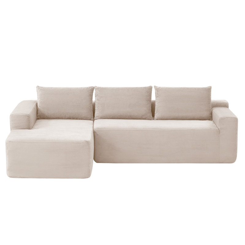 96.9'' Cloud Sectional Couch With L-Shaped Chaise,Modern Modular Sofa With Deep Seat, Upholstered Couches For Living Room Bedroom,No Assembly Required,(Corduroy Fabric)
