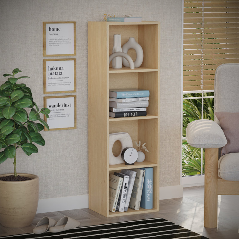 Gerardi 32cm W Standard Bookcase, Oak, 106 cm H x 32 cm W