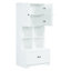 Armoire de rangement pour salle de bain à 4 portes - Grand espace blanc pour articles de toilette