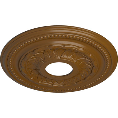 Endurathane Galway Ceiling Medallion, 15 3/4"OD x 3 1/4"ID x 1"P (Fits Canopies up to 3 1/4"), Hand-Painted Smokey Topaz Finish
