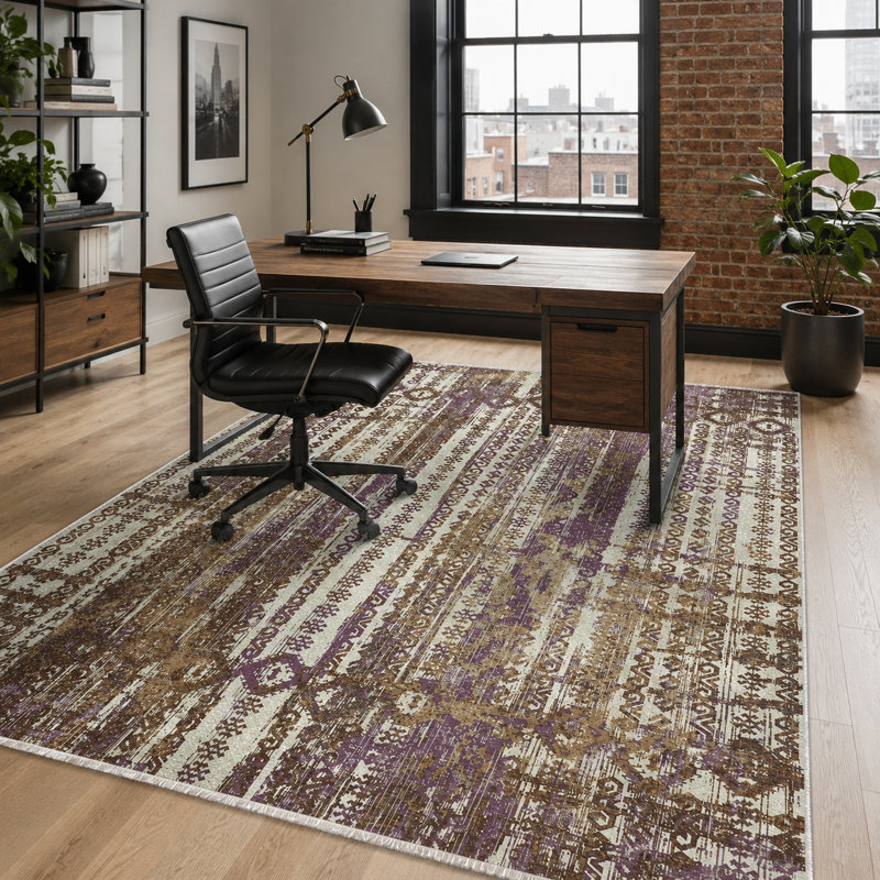 Oriental Cotton and Chenille Flatweave Area Rug, 60 x 100 cm
