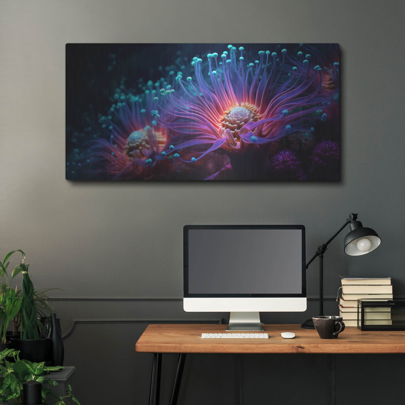 Art mural en métal Latitude Run® «Luminescent Garden» par r3darch0n, H 24 po x l 48 po