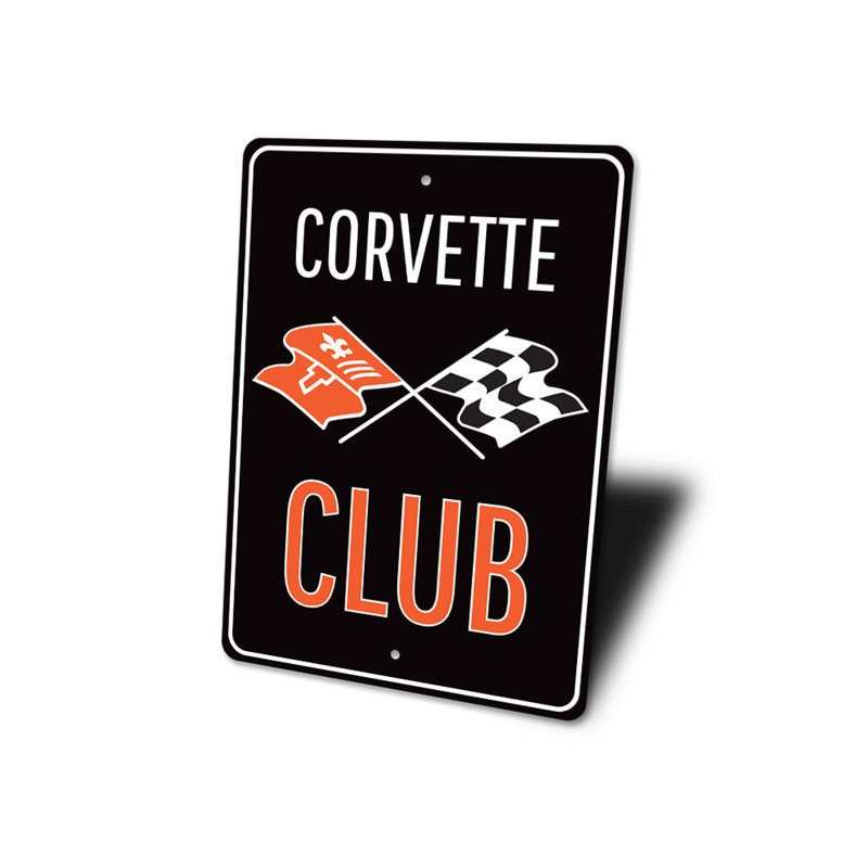Corvette Club Sign, 10" H x 14" W