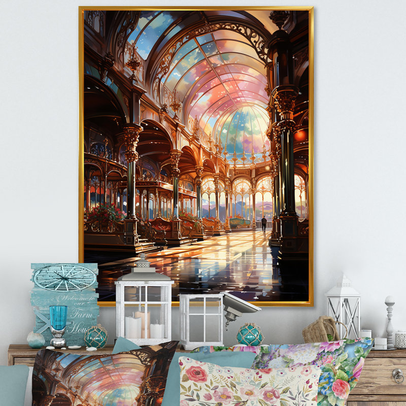 «Xalia Carousel Whimsical Delight III», reproduction sur toile, H 40 po x l 30 po x P 1,5 po, Cadre flottant doré