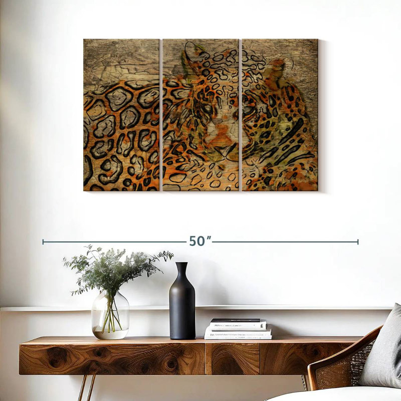 Brampt Wild Cat Skin, 24" H x 38" W
