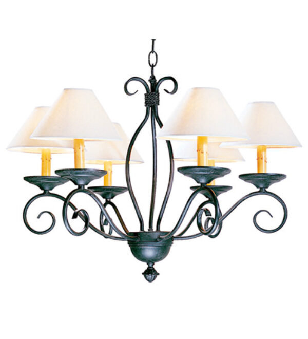 Lustre classique / traditionnel à 6 lumières Sienna, Graphite étain, Taupe faille