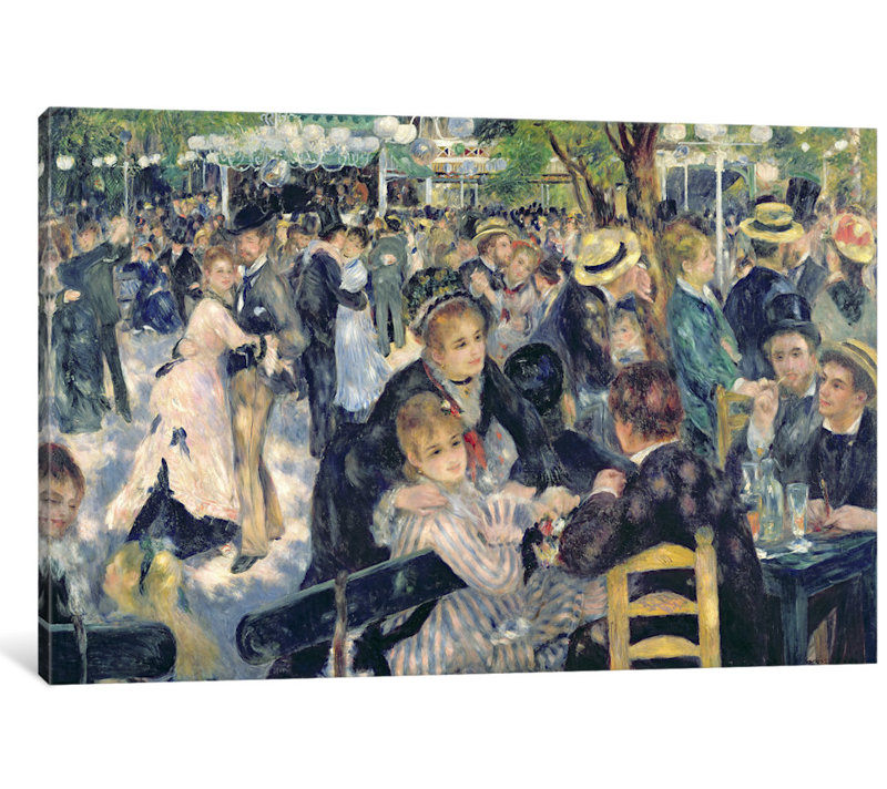 «Ball at the Moulin de la Galette» par Pierre-Auguste Renoir, reproduction d'art sur toile tendue