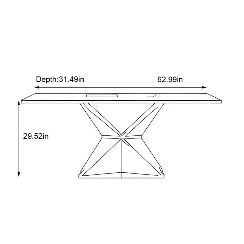 Pouge, 29.52"H x 62.99"L x 31.49"W