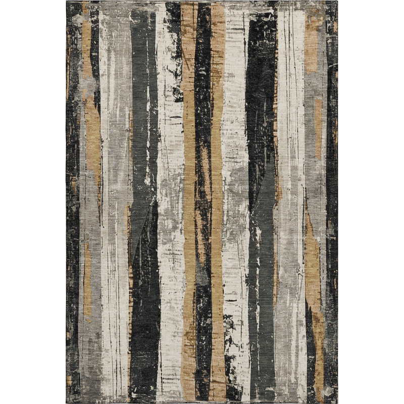 Premium Machine Washable Crestover AMF1872 Stripes Rug, Rectangle 2'6" x 3'10"