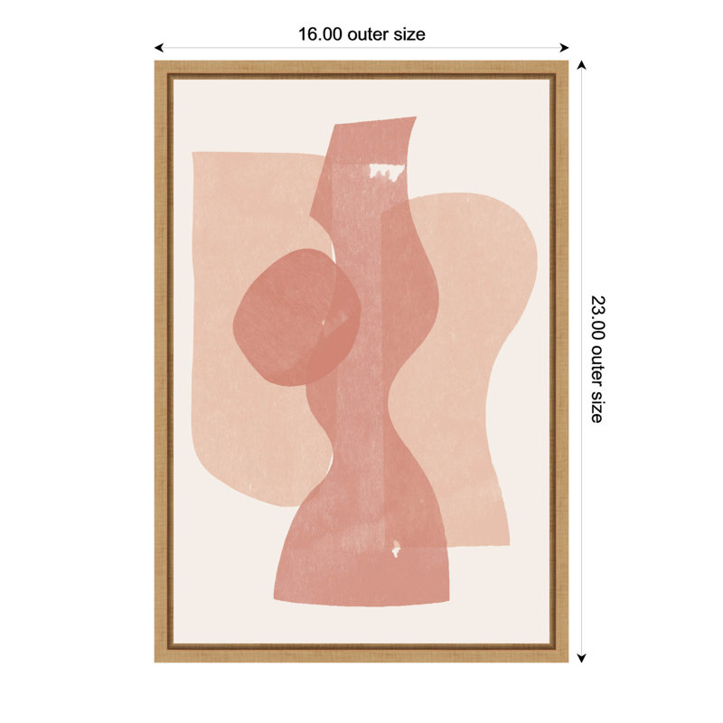 Peach Paper Cut Composition No 1 by The MIUUS STUDIO Framed Canvas Wall Art Print, 23" H x 16" W
