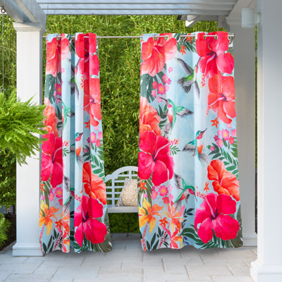 Outdoor Semi Sheer Curtain Single Panel