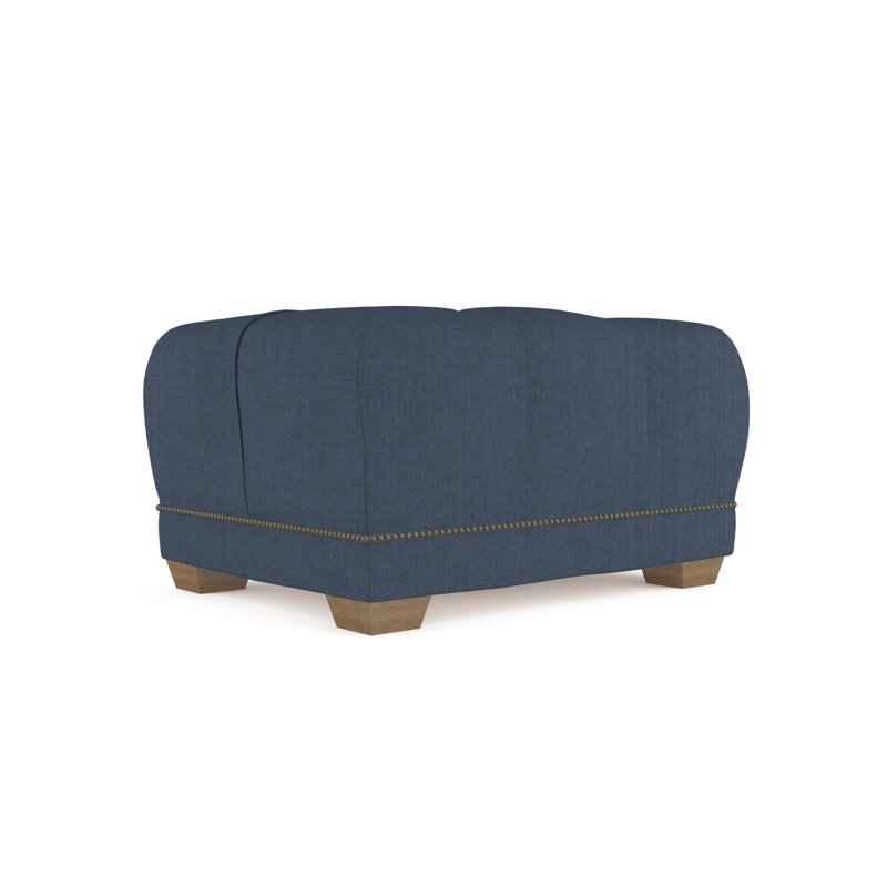 Hudson Ottoman, Plush Velvet Oyster, Weathered