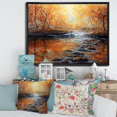 Lumière matinale dans la forêt d'automne - Peinture sur toile