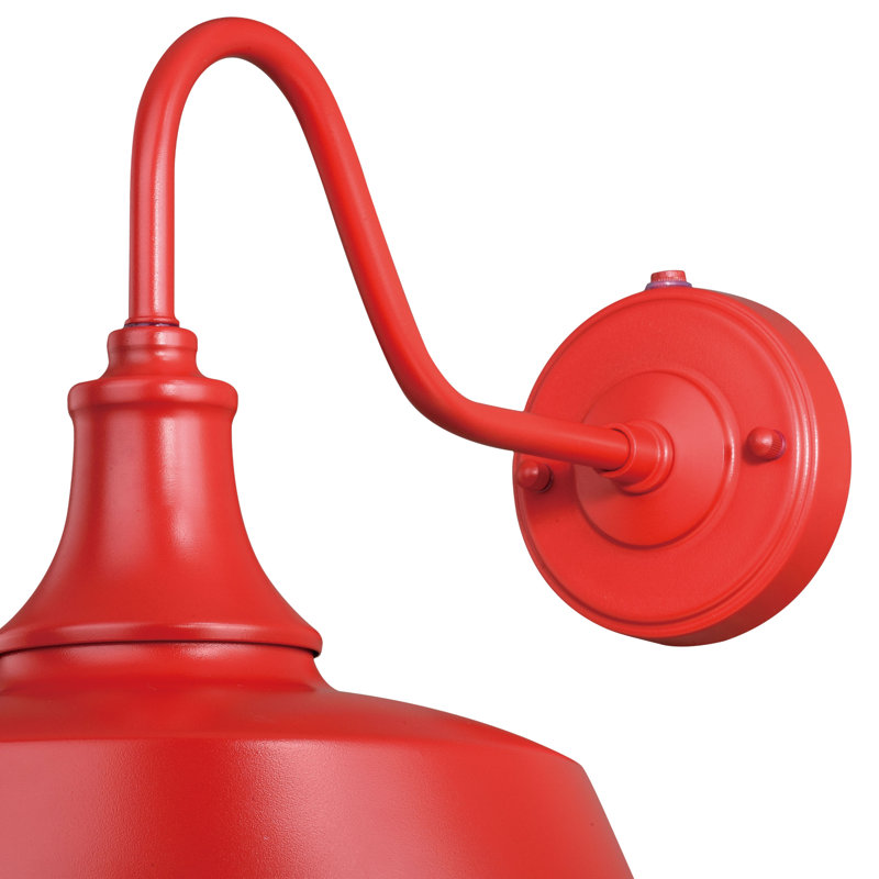 Gunnora Steel Wall Light, 11.5" H x 12" W x 18" D, Red/White