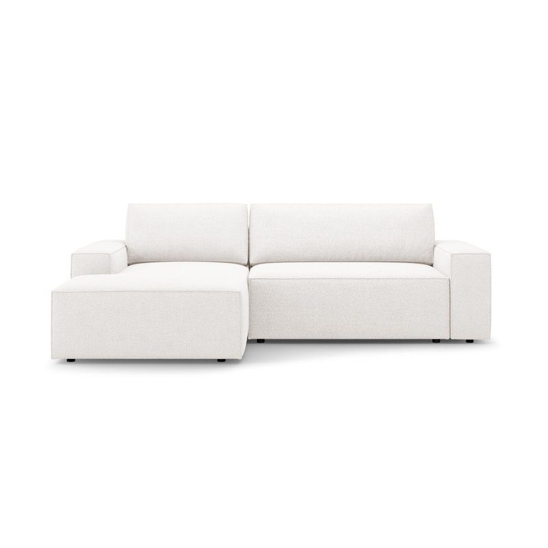 Alisbha 3 Seater Boucle Sofa Bed, Left Hand Facing, White