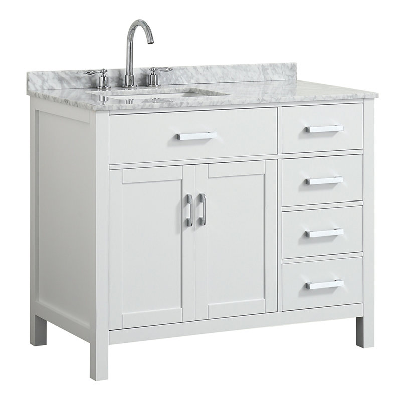 Ensemble de meuble-lavabo simple 43 po Bristol, Blanc