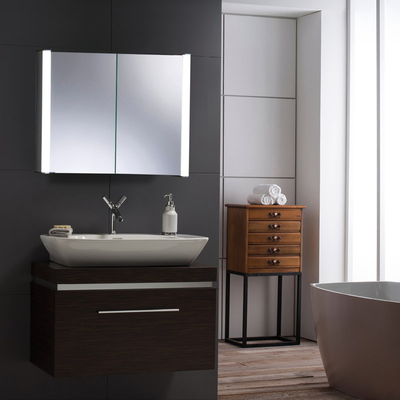 Segarra Surface Mirrored Bathroom Cabinets 2 Adjustable Shelves with Mirror, 65cm x 80cm