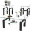 Ensemble de 3 tables basses pour salon, ensemble de 3 tables basses rectangulaires modernes en verre trempé (3 transparentes)-836473260-836473255