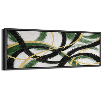 Abstract Dark Blue Gold Radiant Reflection Artwork, Modern Living Room Pictures, Framed Canvas Giclee Print Wall Art