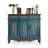 Blue Solid + Manufactured Wood Shoe Storage Bench-2034008781