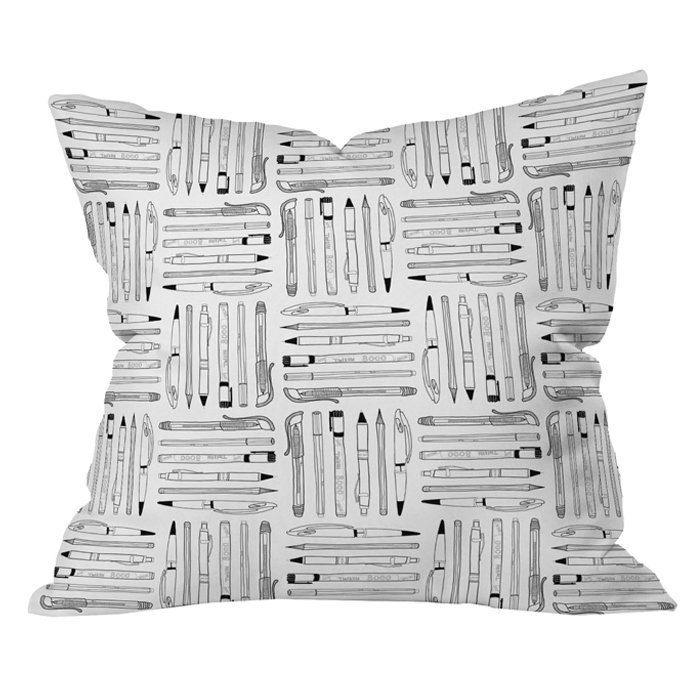 Coussin bianca de coussins de création massive, 16 po x 16 po