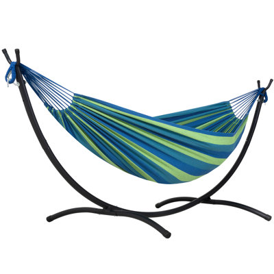 9.35 Ft. 2-person Brazilian-style Foldable & Portable Outdoor Hammock Bed With Stand Set